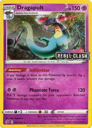 Dragapult (091/192) (Rebel Clash Stamped) [Sword & Shield: Black Star Promos] | Eastridge Sports Cards & Games