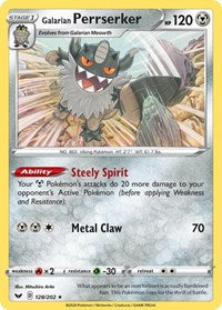 Galarian Perrserker (128/202) (Theme Deck Exclusive) [Sword & Shield: Base Set] | Eastridge Sports Cards & Games