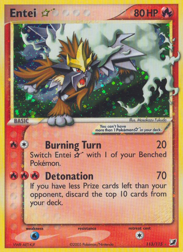 Entei Star (113/115) [EX: Unseen Forces] | Eastridge Sports Cards & Games