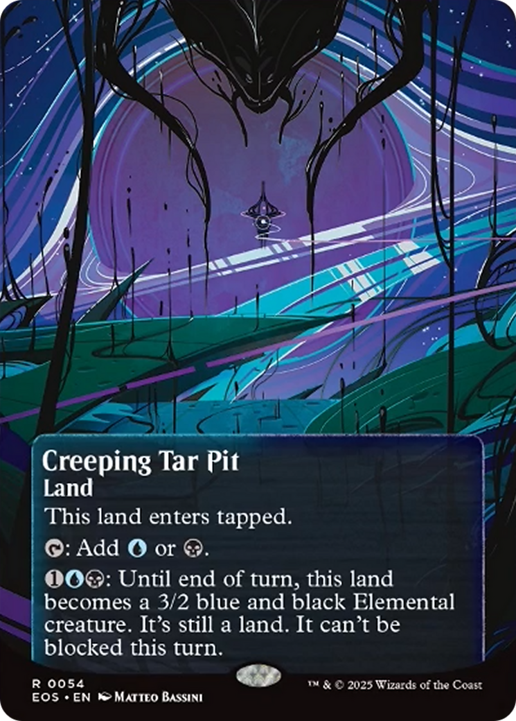 Creeping Tar Pit (0054) (Borderless) [Edge of Eternities: Stellar Sights] | Eastridge Sports Cards & Games