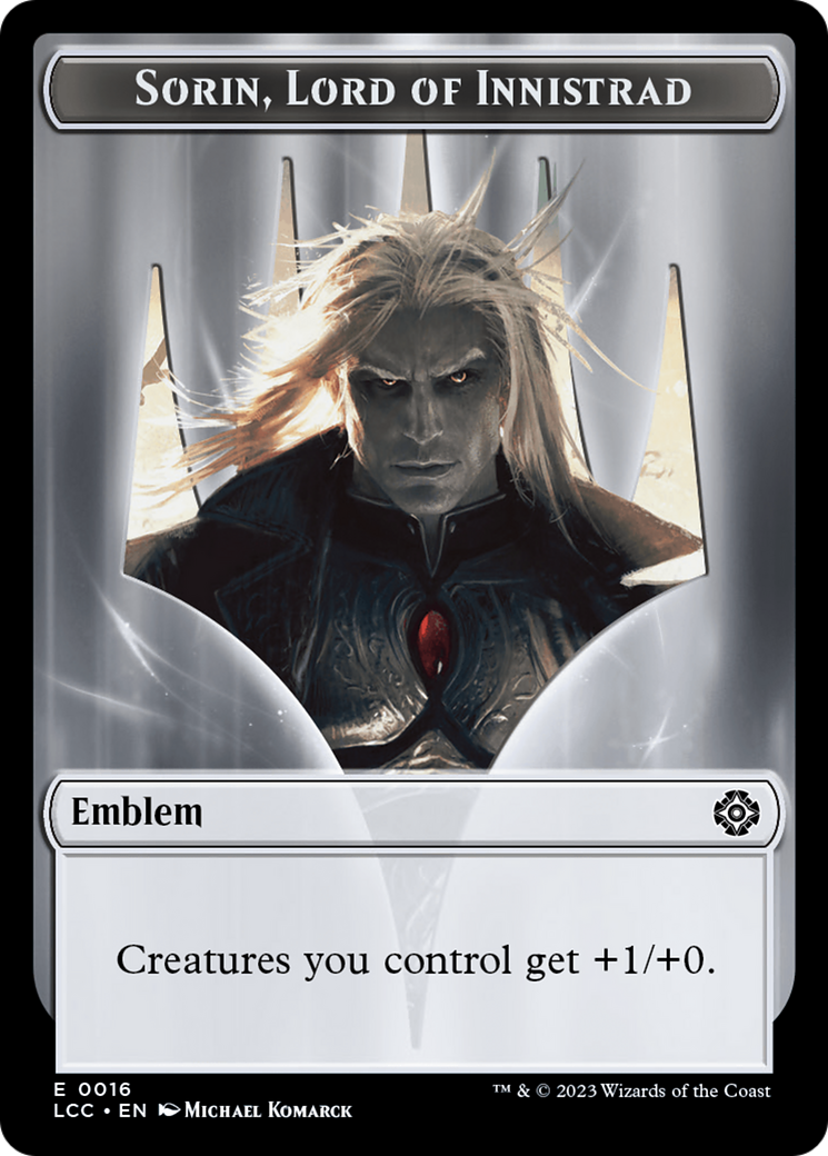 Emblem - Sorin, Lord of Innistrad // Vampire (0004) Double-Sided Token [The Lost Caverns of Ixalan Commander Tokens] | Eastridge Sports Cards & Games