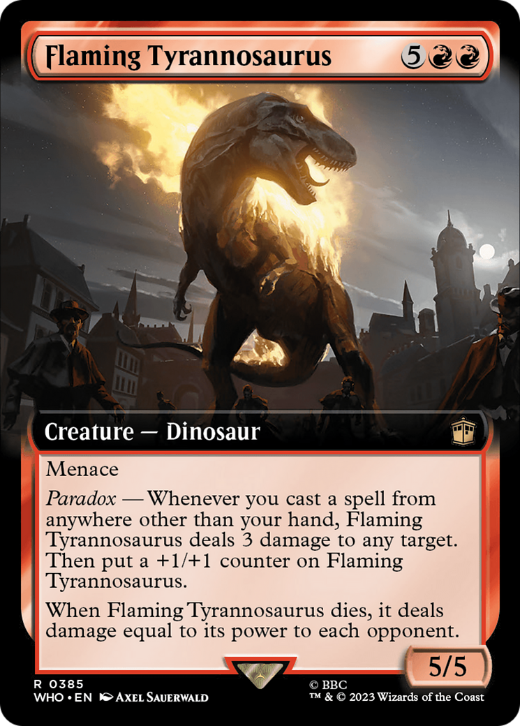 Flaming Tyrannosaurus (Extended Art) [Doctor Who] | Eastridge Sports Cards & Games