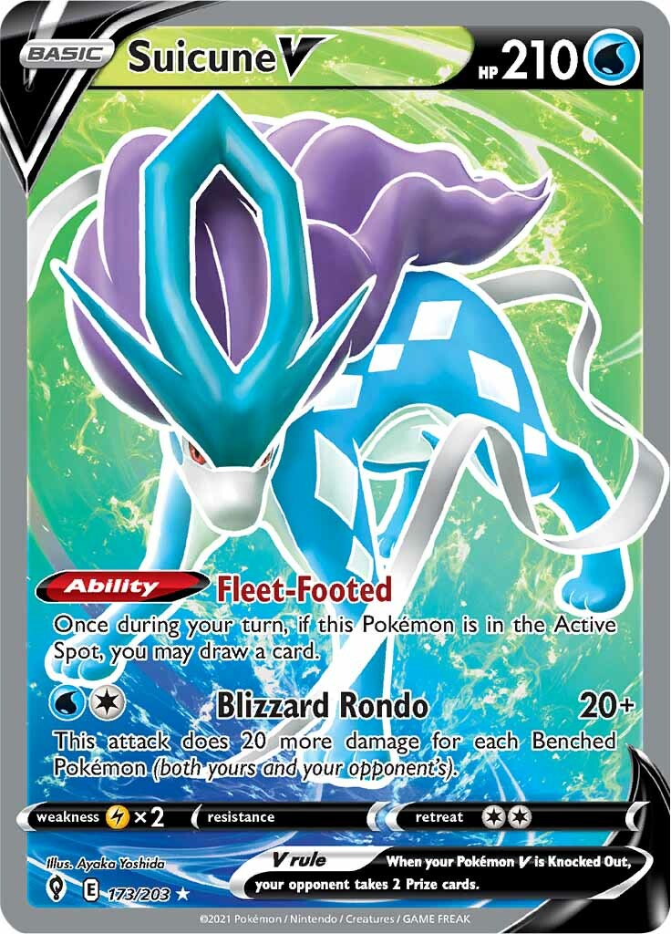 Suicune V (173/203) [Sword & Shield: Evolving Skies] | Eastridge Sports Cards & Games