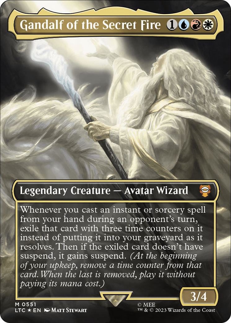 Gandalf of the Secret Fire (Borderless) (Surge Foil) [The Lord of the Rings: Tales of Middle-Earth Commander] | Eastridge Sports Cards & Games
