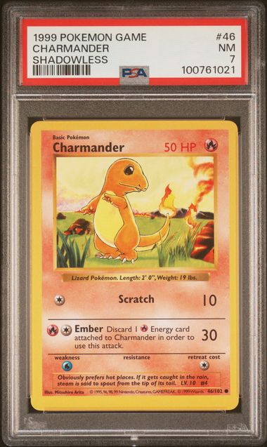 1999 Pokemon Base Set Unlimited Shadowless #46 Charmander PSA 7 | Eastridge Sports Cards & Games