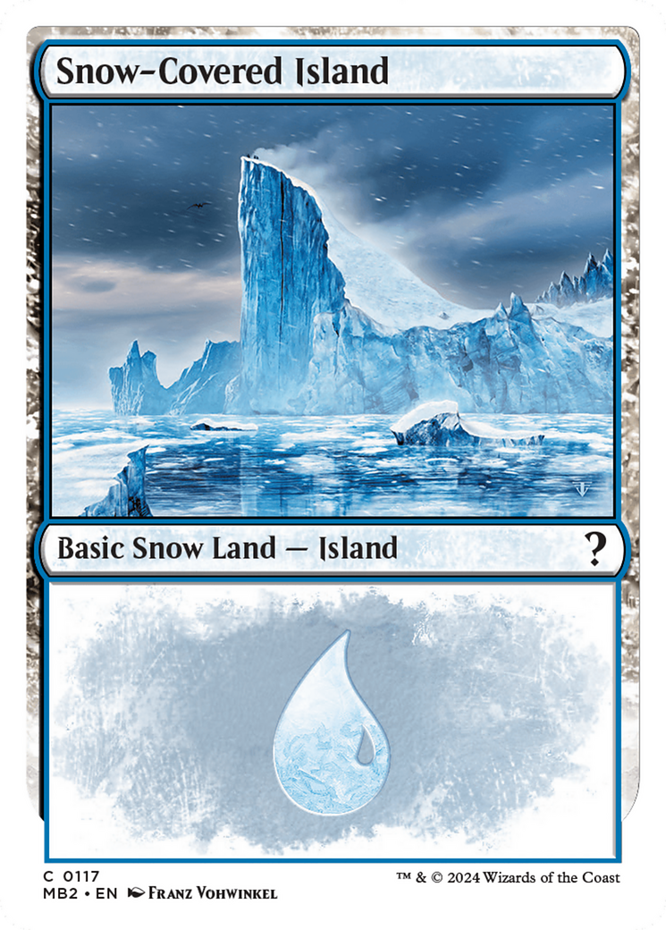 Snow-Covered Island (White Border) [Mystery Booster 2] | Eastridge Sports Cards & Games