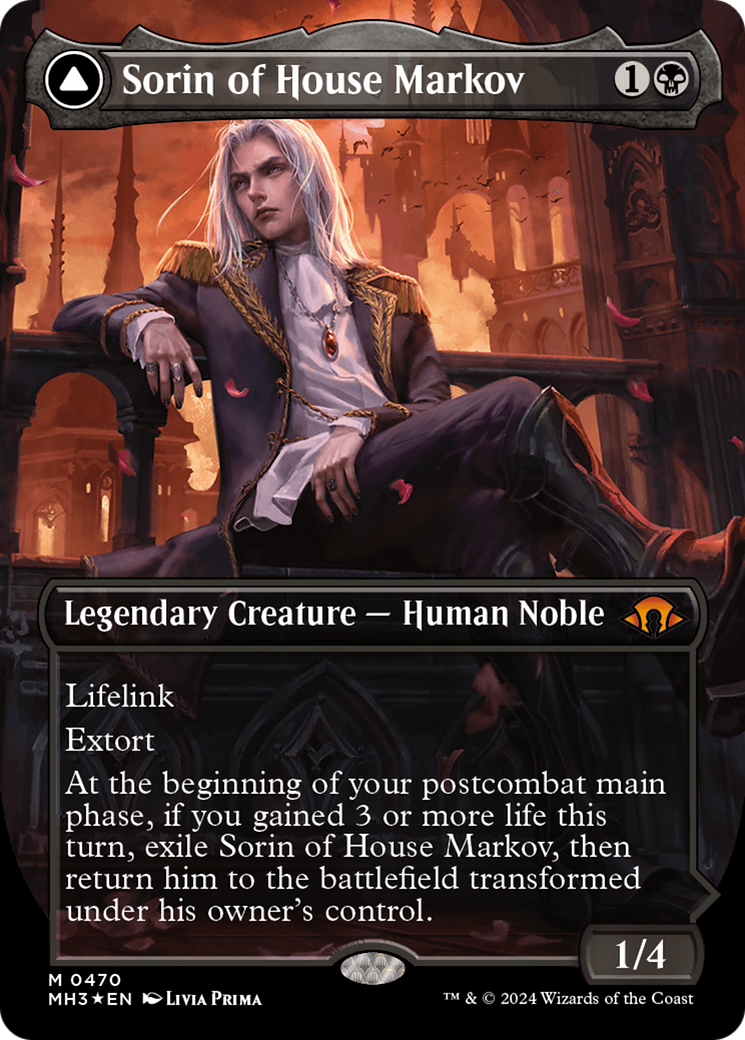 Sorin of House Markov // Sorin, Ravenous Neonate (Borderless) (Textured Foil) [Modern Horizons 3] | Eastridge Sports Cards & Games