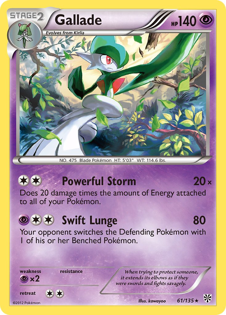 Gallade (61/135) (Cosmos Holo) (Blister Exclusive) [Black & White: Plasma Storm] | Eastridge Sports Cards & Games