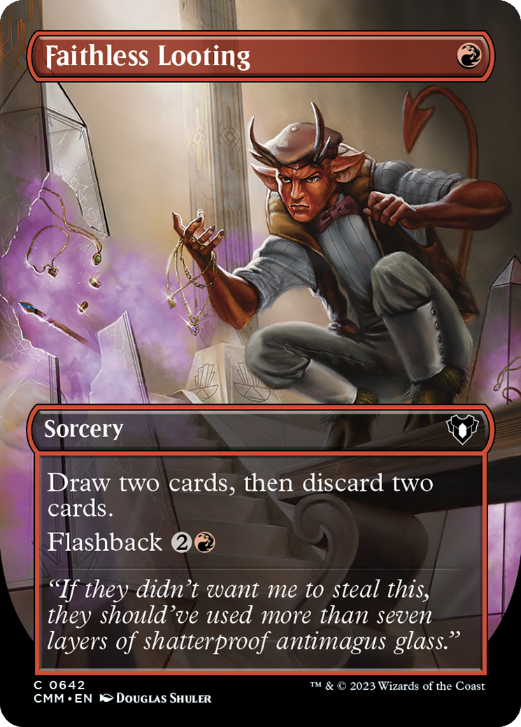 Faithless Looting (Borderless Alternate Art) [Commander Masters] | Eastridge Sports Cards & Games