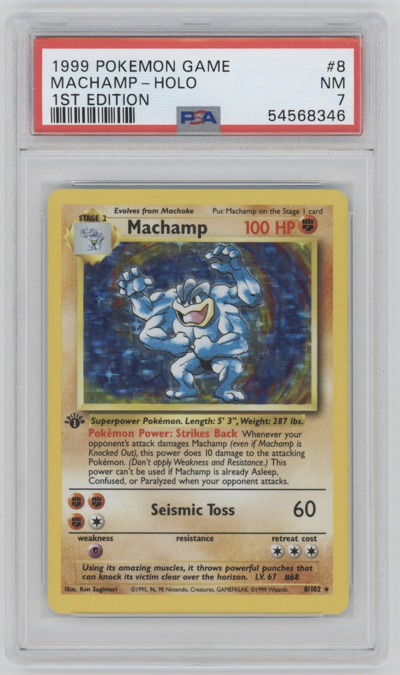 1999 Pokemon 1st Edition Holo Machamp #8 PSA 7 | Eastridge Sports Cards & Games