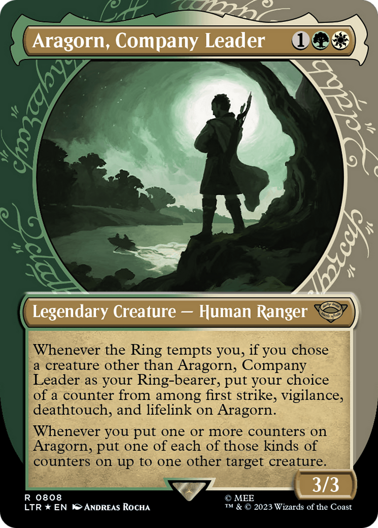 Aragorn, Company Leader (Showcase) (Surge Foil) [The Lord of the Rings: Tales of Middle-Earth] | Eastridge Sports Cards & Games