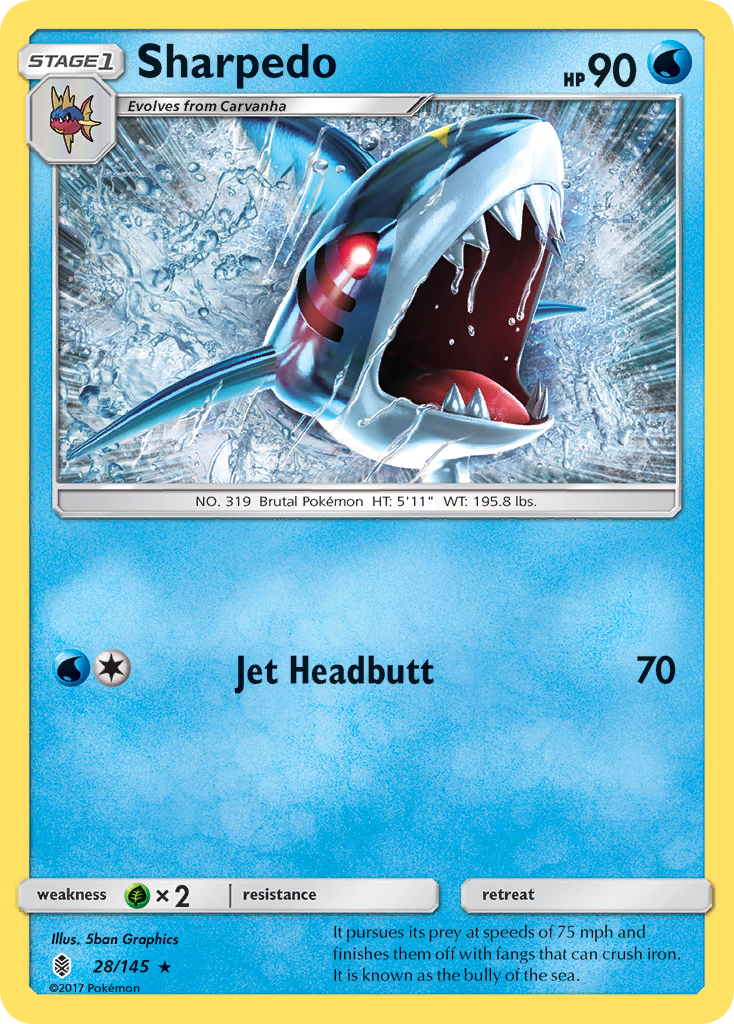 Sharpedo (28/145) [Sun & Moon: Guardians Rising] | Eastridge Sports Cards & Games