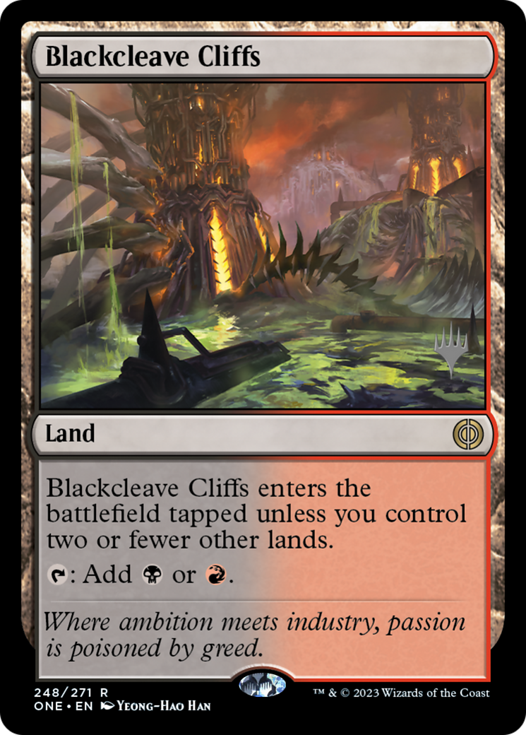 Blackcleave Cliffs (Promo Pack) [Phyrexia: All Will Be One Promos] | Eastridge Sports Cards & Games