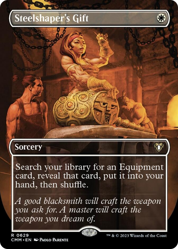 Steelshaper's Gift (Borderless Alternate Art) [Commander Masters] | Eastridge Sports Cards & Games