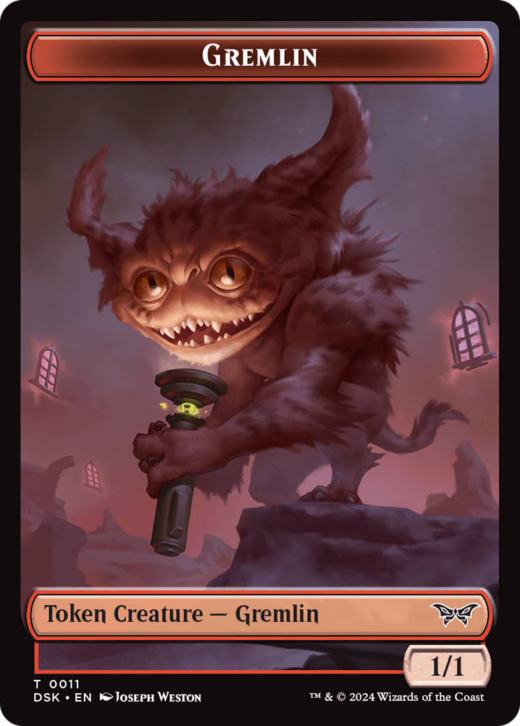 Gremlin // Manifest Double-Sided Token [Duskmourn: House of Horror Tokens] | Eastridge Sports Cards & Games