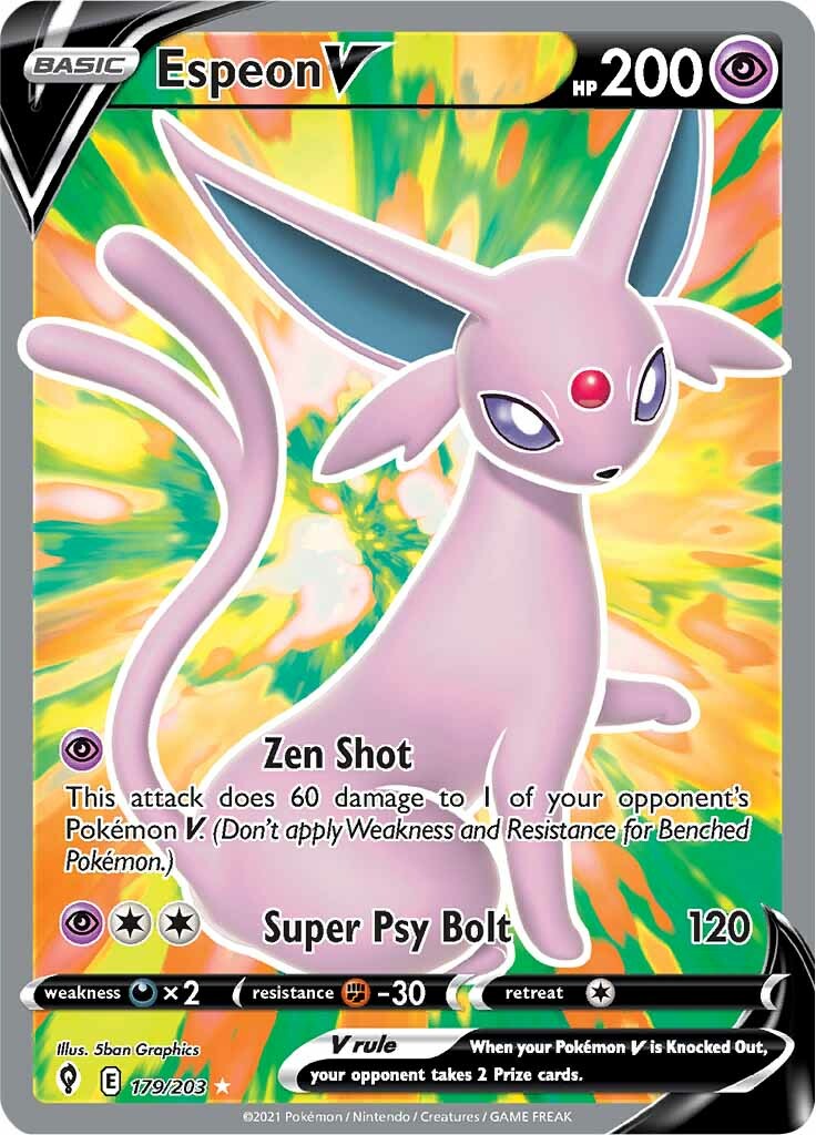 Espeon V (179/203) [Sword & Shield: Evolving Skies] | Eastridge Sports Cards & Games