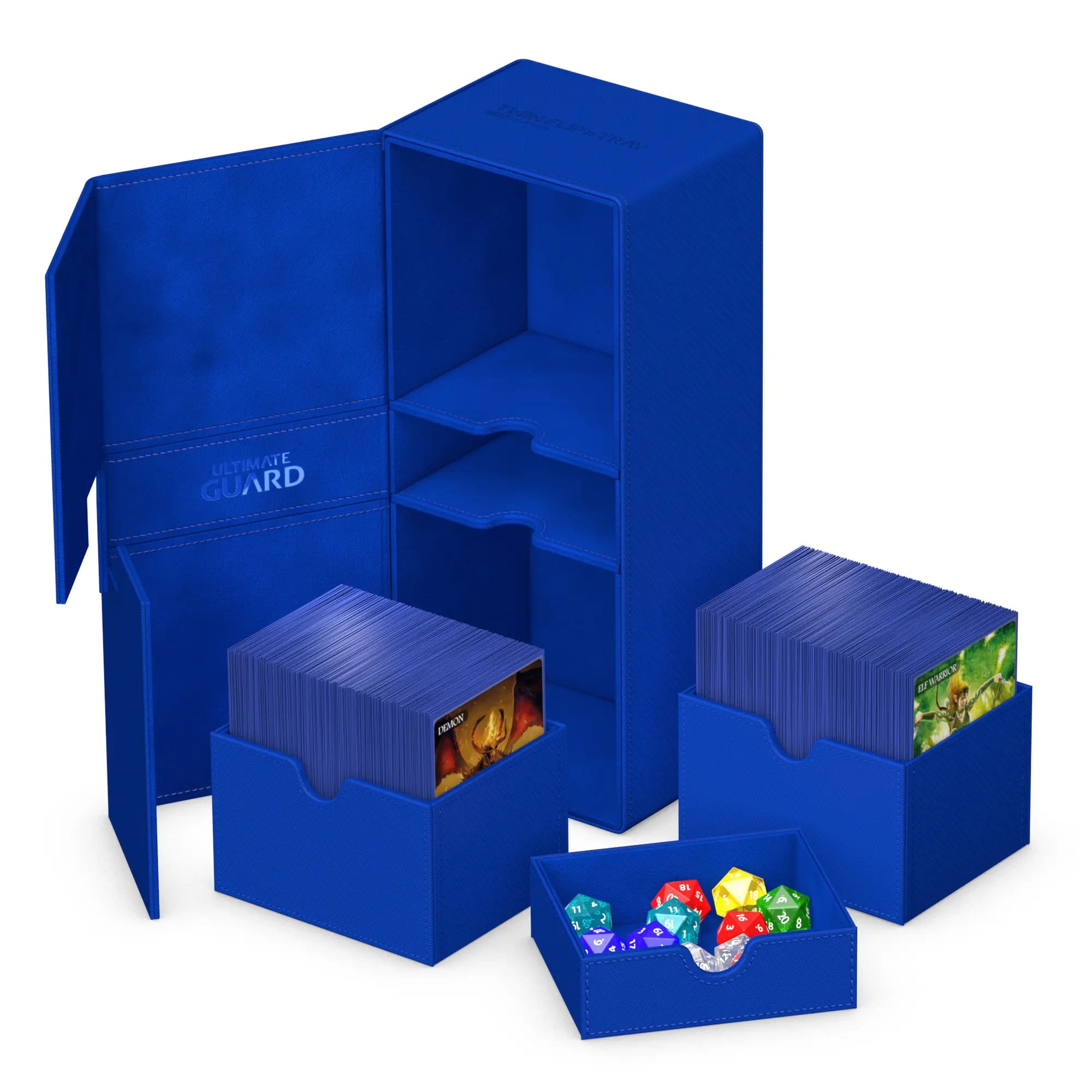 Ultimate Guard Twin Flip n' Tray 266+ Deck Case - Solid Blue | Eastridge Sports Cards & Games