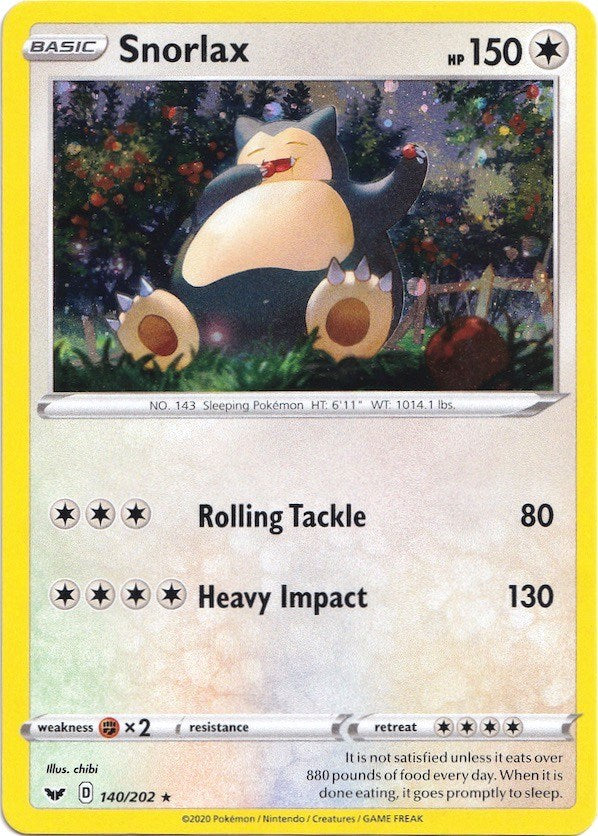 Snorlax (140/202) (Cosmos Holo) [Sword & Shield: Base Set] | Eastridge Sports Cards & Games