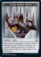 Treasure // Lolth, Spider Queen Emblem Double-Sided Token [Dungeons & Dragons: Adventures in the Forgotten Realms Tokens] | Eastridge Sports Cards & Games