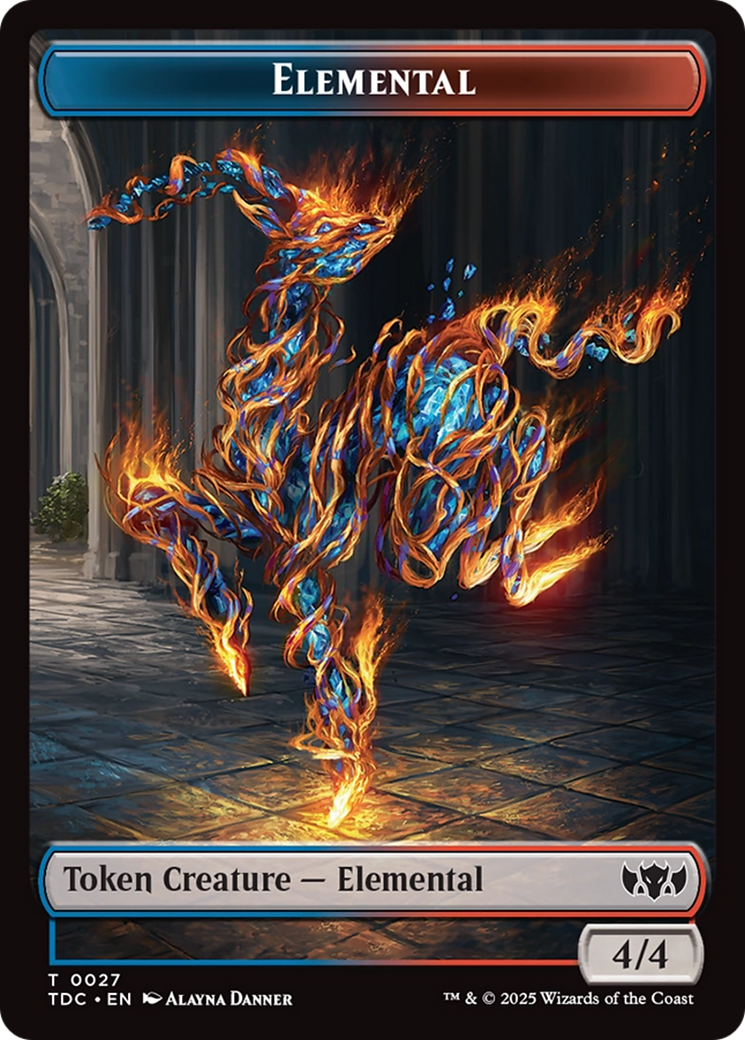 Elemental (0027) // Monk Double-Sided Token [Tarkir: Dragonstorm Commander Tokens] | Eastridge Sports Cards & Games