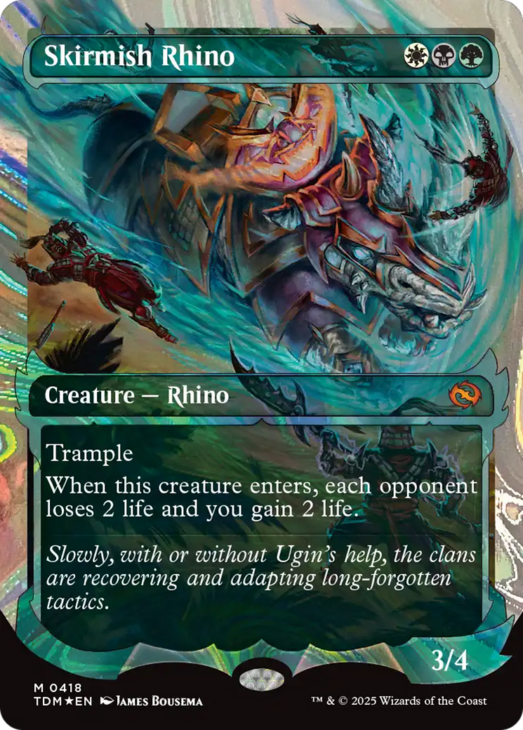Skirmish Rhino (0418) (Showcase) (Halo Foil) [Tarkir: Dragonstorm] | Eastridge Sports Cards & Games