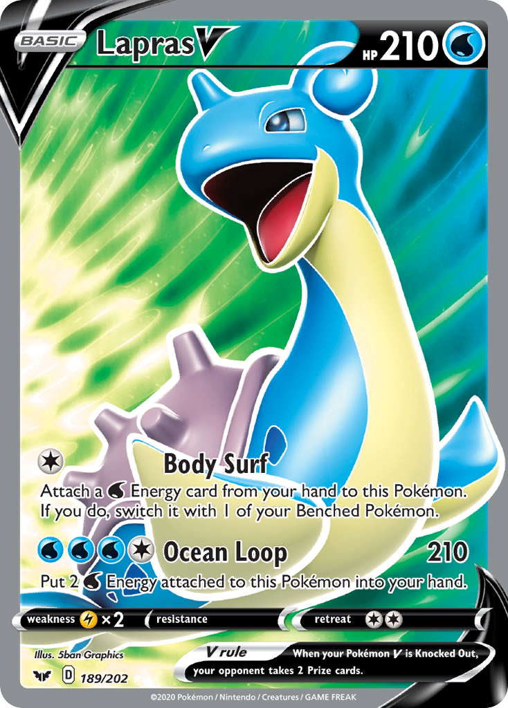 Lapras V (189/202) [Sword & Shield: Base Set] | Eastridge Sports Cards & Games