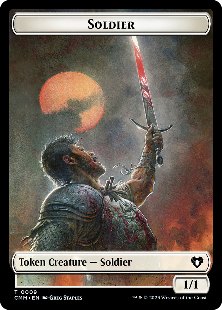 Soldier // Elephant Double-Sided Token [Commander Masters Tokens] | Eastridge Sports Cards & Games