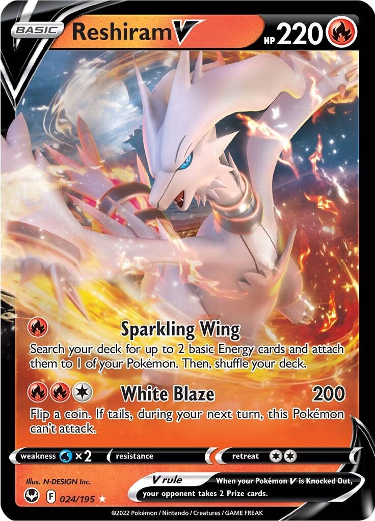 Reshiram V (024/195) [Sword & Shield: Silver Tempest] | Eastridge Sports Cards & Games