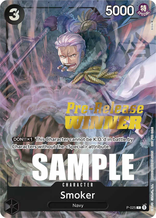 Smoker (Pre-Release) [Winner] [One Piece Promotion Cards] | Eastridge Sports Cards & Games