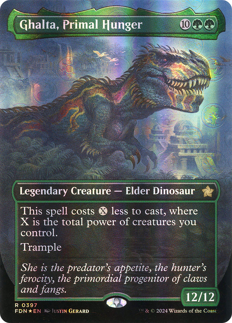 Ghalta, Primal Hunger (Borderless) (Mana Foil) [Foundations] | Eastridge Sports Cards & Games