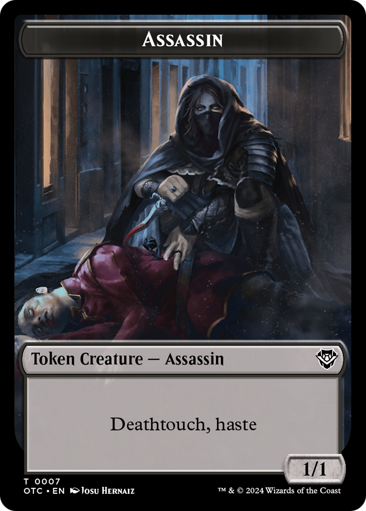 Assassin // Food Double-Sided Token [Outlaws of Thunder Junction Commander Tokens] | Eastridge Sports Cards & Games