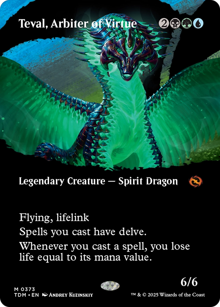 Teval, Arbiter of Virtue (Borderless) [Tarkir: Dragonstorm] | Eastridge Sports Cards & Games