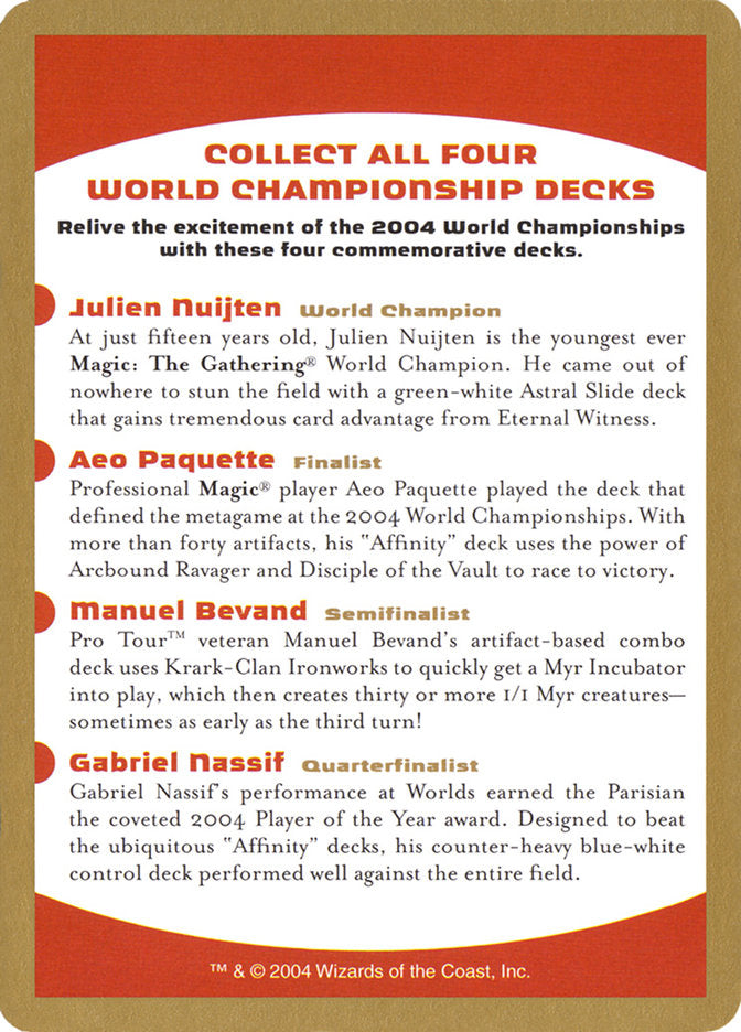 2004 World Championships Ad [World Championship Decks 2004] | Eastridge Sports Cards & Games