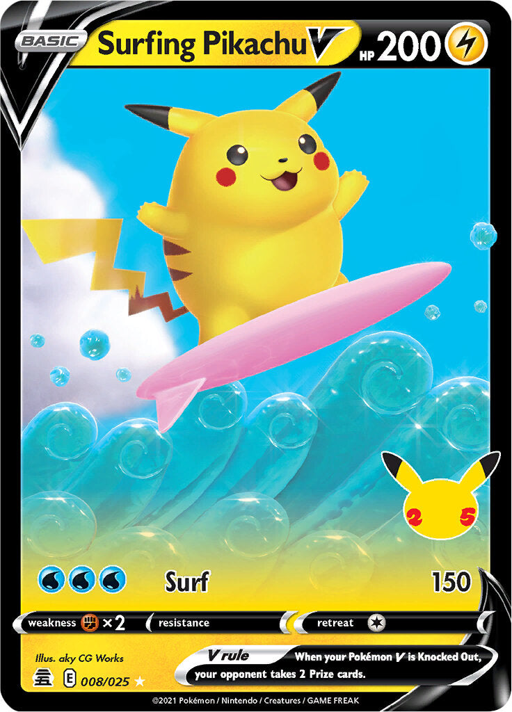 Surfing Pikachu V (008/025) [Celebrations: 25th Anniversary] | Eastridge Sports Cards & Games