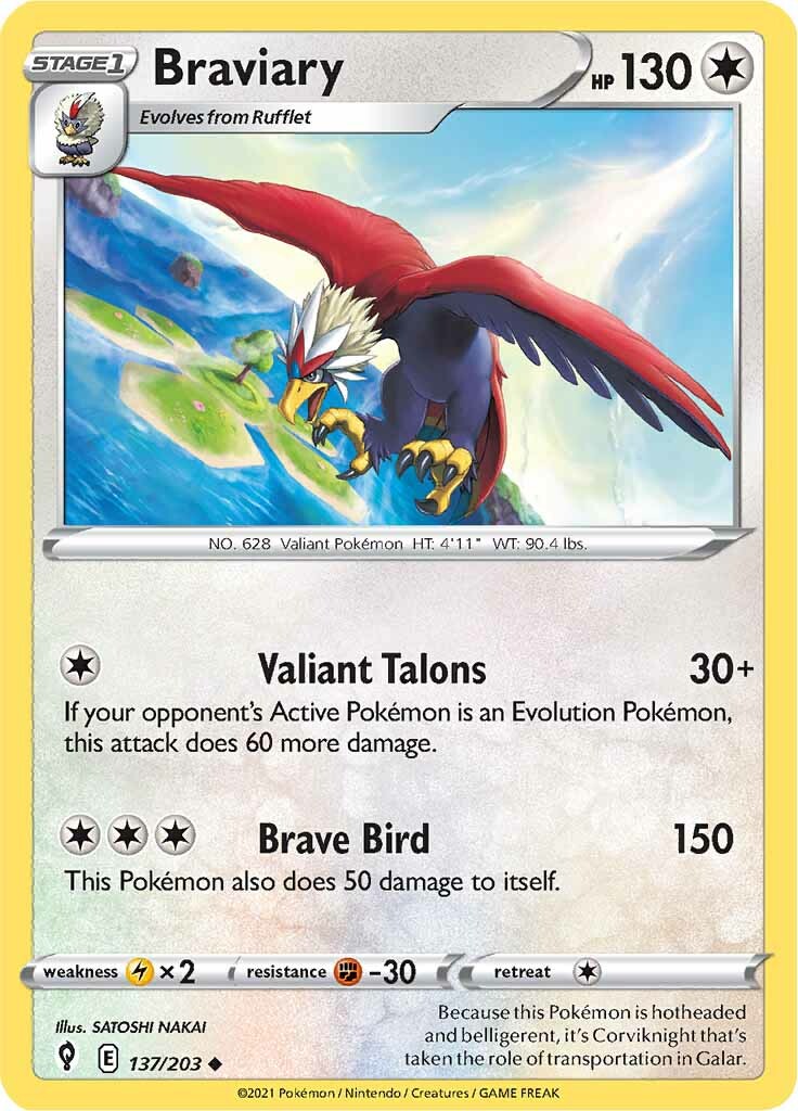 Braviary (137/203) [Sword & Shield: Evolving Skies] | Eastridge Sports Cards & Games