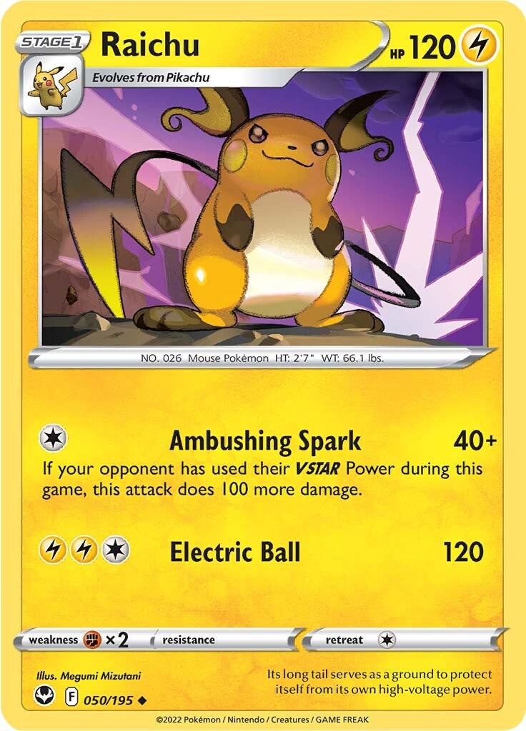 Raichu (050/195) [Sword & Shield: Silver Tempest] | Eastridge Sports Cards & Games