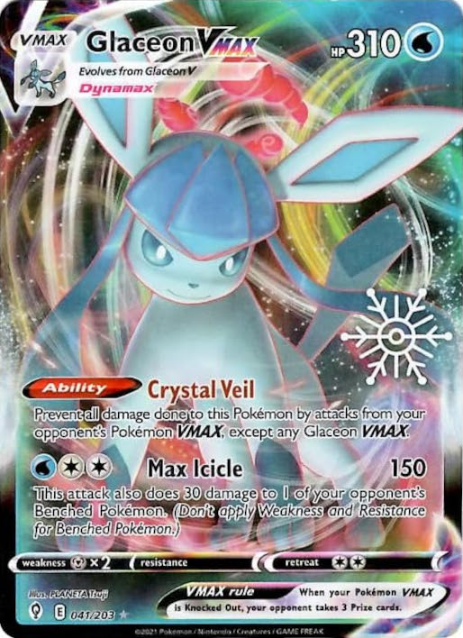 Glaceon VMAX (041/203) (Holiday Calendar) [Sword & Shield: Evolving Skies] | Eastridge Sports Cards & Games