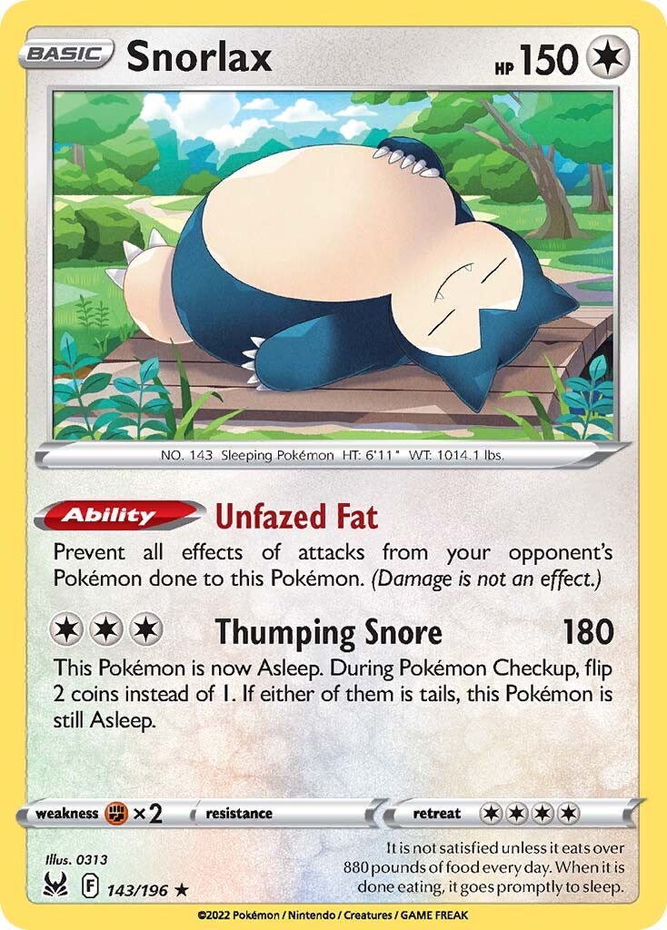 Snorlax (143/196) [Sword & Shield: Lost Origin] | Eastridge Sports Cards & Games