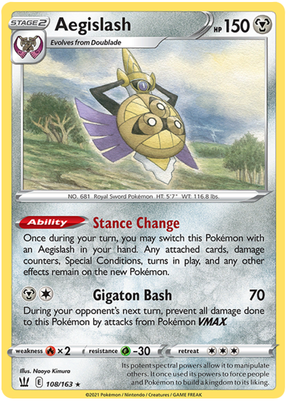 Aegislash (108/163) [Sword & Shield: Battle Styles] | Eastridge Sports Cards & Games