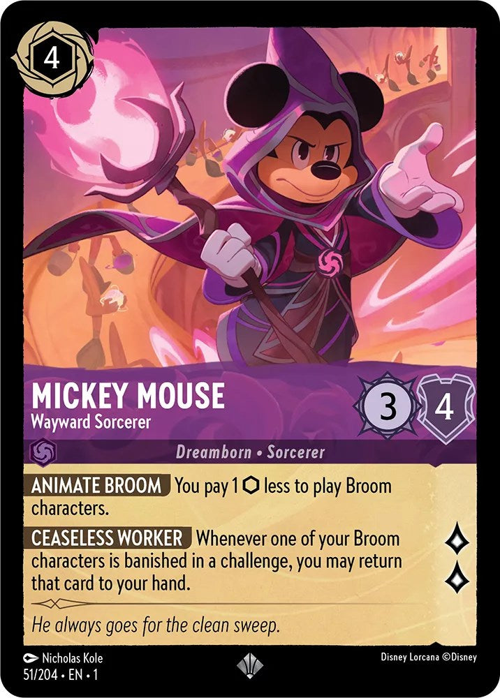 Mickey Mouse - Wayward Sorcerer (51/204) [The First Chapter] | Eastridge Sports Cards & Games
