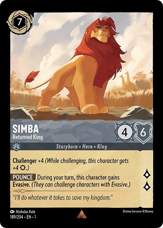 Simba - Returned King (189/204) [The First Chapter] | Eastridge Sports Cards & Games