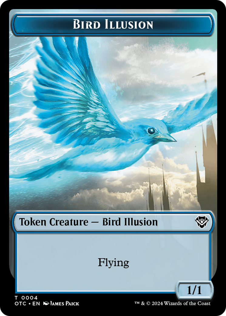 Dragon Elemental // Bird Illusion Double-Sided Token [Outlaws of Thunder Junction Commander Tokens] | Eastridge Sports Cards & Games