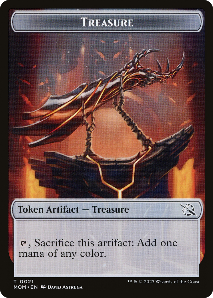 Treasure (21) // Wrenn and Realmbreaker Emblem Double-Sided Token [March of the Machine Tokens] | Eastridge Sports Cards & Games