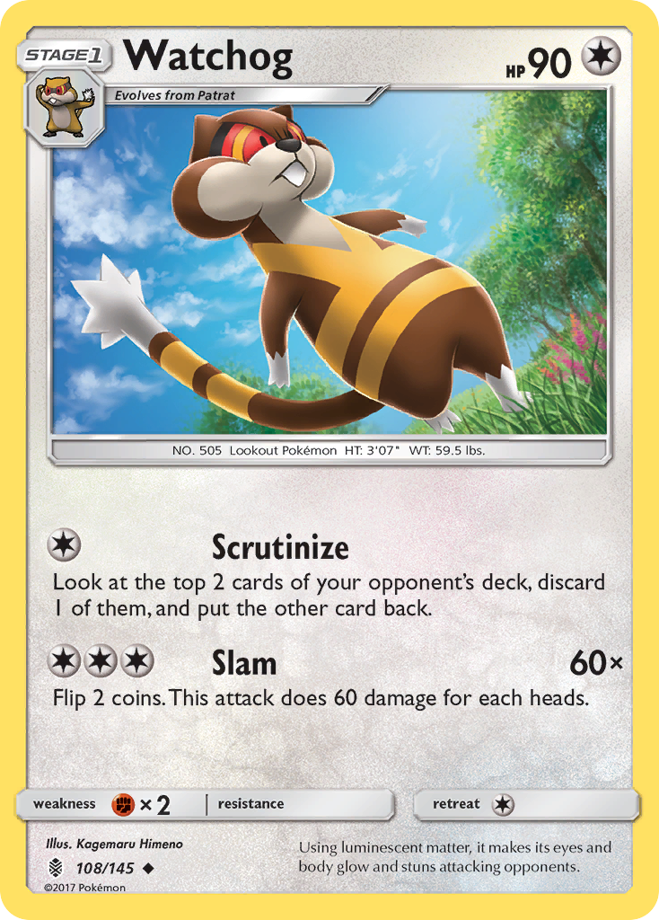 Watchog (108/145) [Sun & Moon: Guardians Rising] | Eastridge Sports Cards & Games