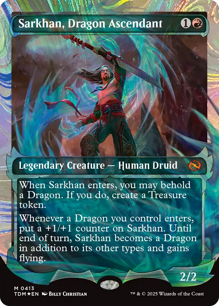 Sarkhan, Dragon Ascendant (0413) (Showcase) (Halo Foil) [Tarkir: Dragonstorm] | Eastridge Sports Cards & Games
