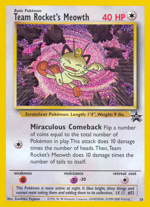 Team Rocket's Meowth (18) [Wizards of the Coast: Black Star Promos] | Eastridge Sports Cards & Games