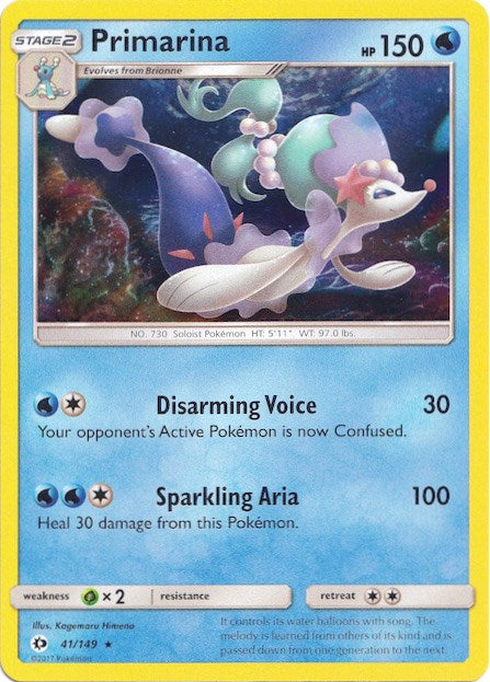 Primarina (41/149) (Water Web Holo) [Sun & Moon: Base Set] | Eastridge Sports Cards & Games