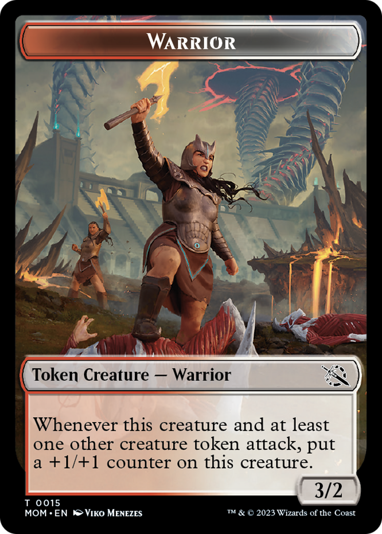 Warrior // Dinosaur Double-Sided Token [March of the Machine Tokens] | Eastridge Sports Cards & Games