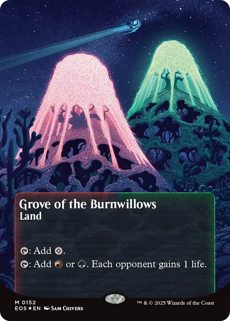 Grove of the Burnwillows (0152) (Borderless) (Galaxy Foil) [Edge of Eternities: Stellar Sights] | Eastridge Sports Cards & Games