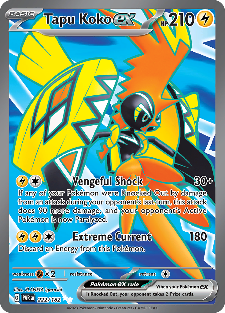 Tapu Koko ex (222/182) [Scarlet & Violet: Paradox Rift] | Eastridge Sports Cards & Games